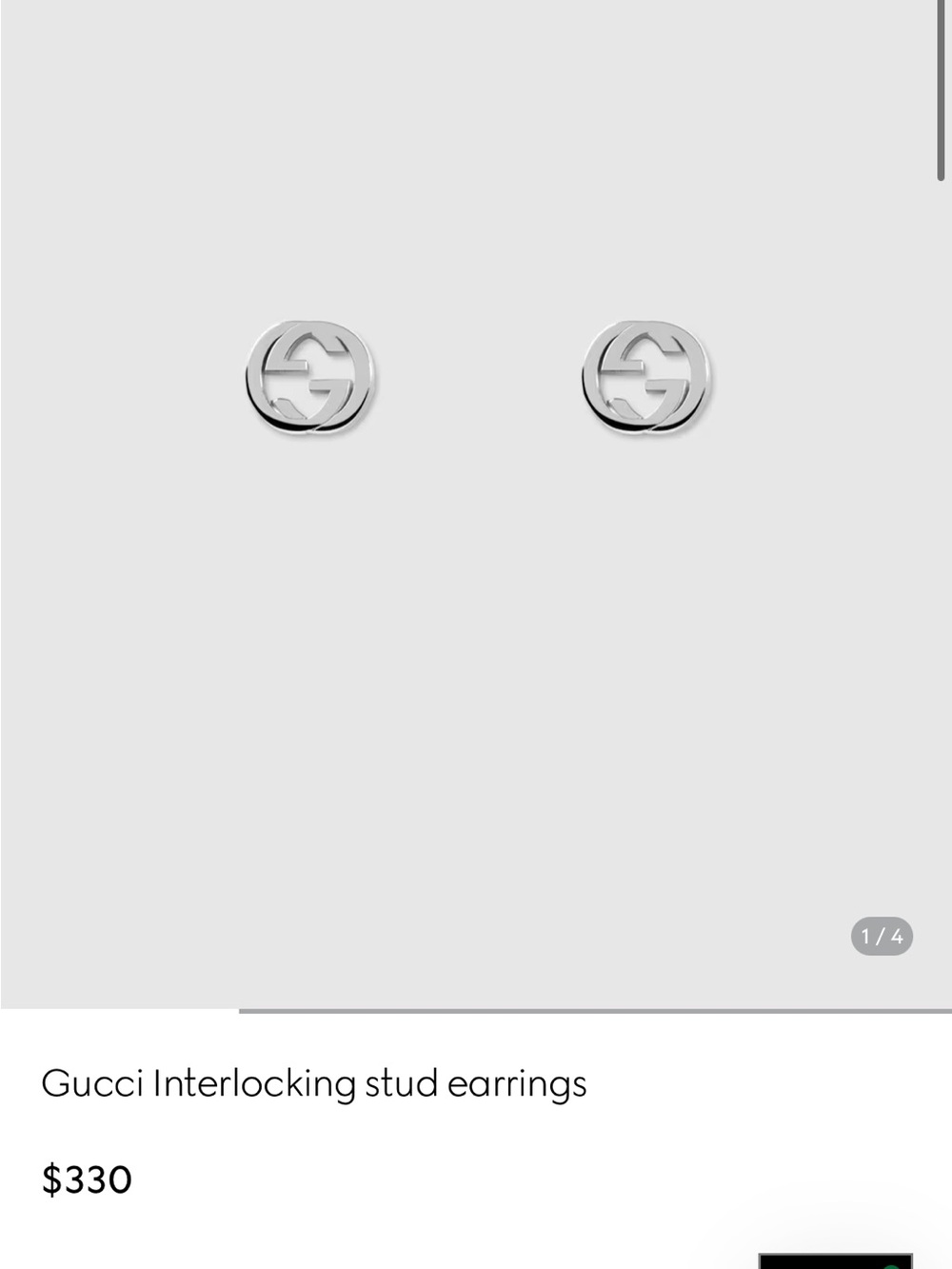 Gucci Silver Interlocking G Studs